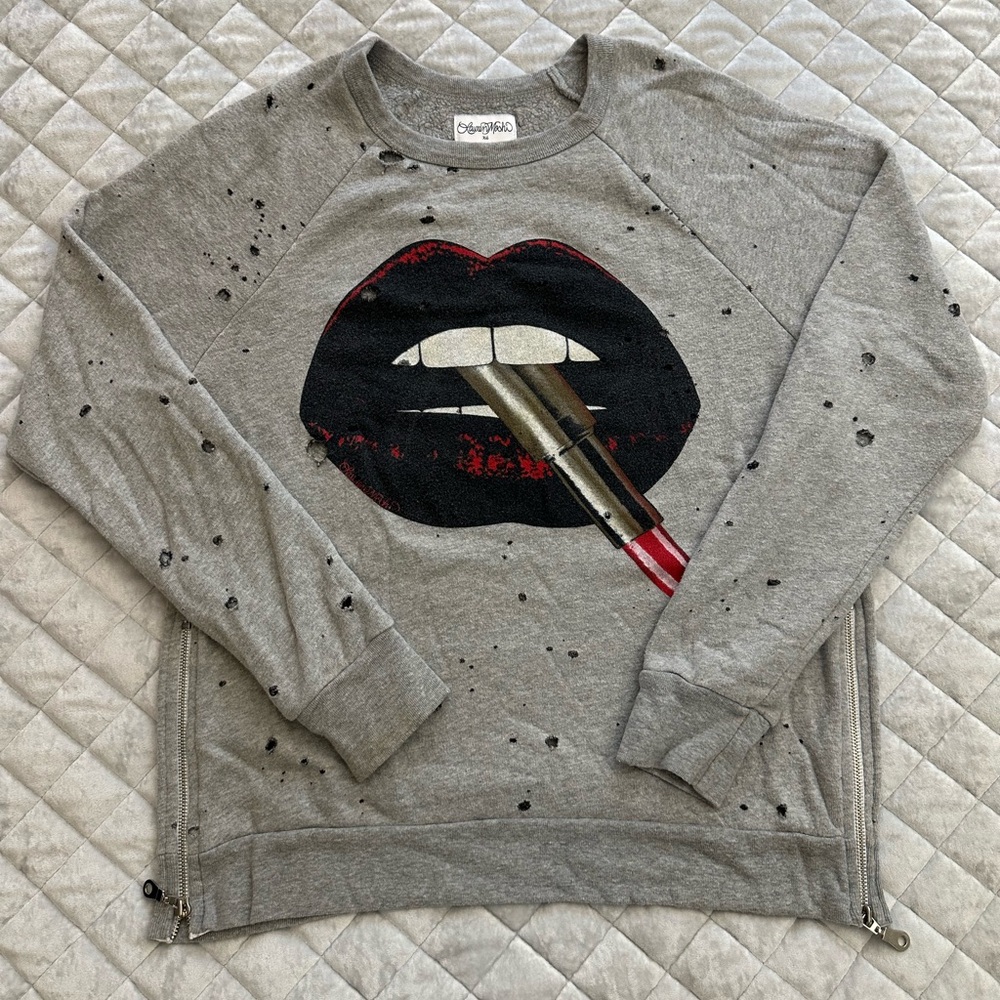 Lauren Moshi Lips Lipstick Sweatshirt